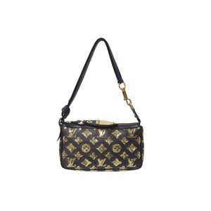LOUIS VUITTON Eclipse Black Pochette Accessoires Sequin Monogram Handbag